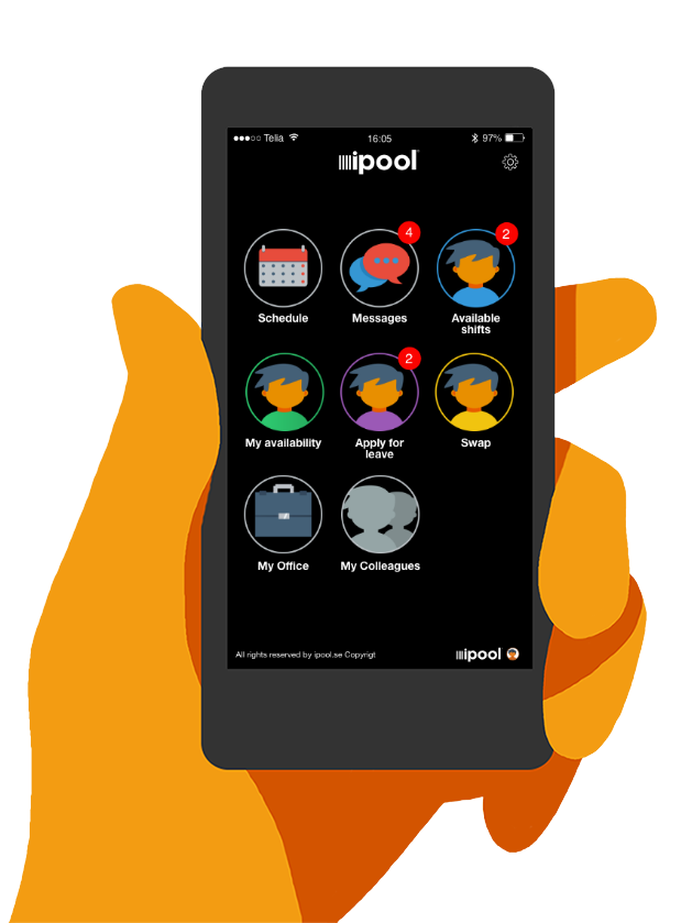 personalplanering ipool smartphone
